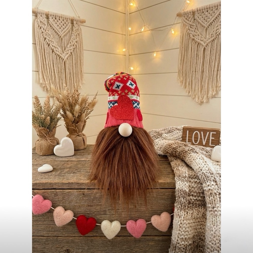 NEW Handmade Gnome Decor, Heart Gnome Shelf Sitter